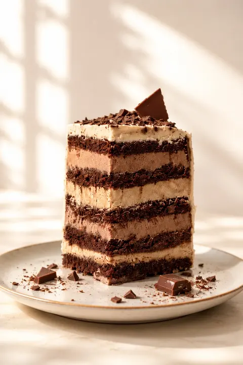 Secțiune prin tortul Choco-vanilla