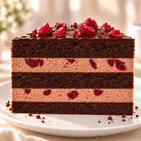 Secțiune prin tortul ChocoBerry