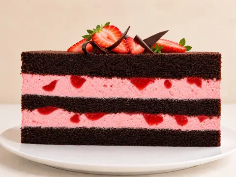 Secțiune prin tortul Strawberry Bliss