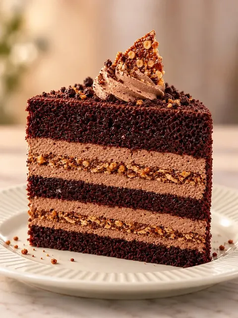 Secțiune prin tortul Vegan Indulgence
